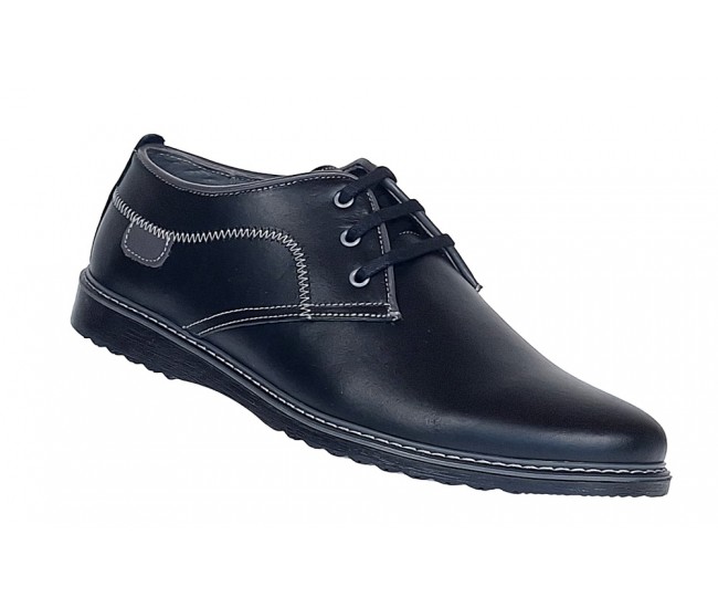 Pantofi barbati sport casual din piele naturala Ten Negru TENSN