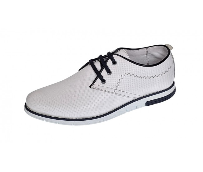 Oferta 40, 42 Pantofi barbati sport din piele naturala Alb Yanis Confort 