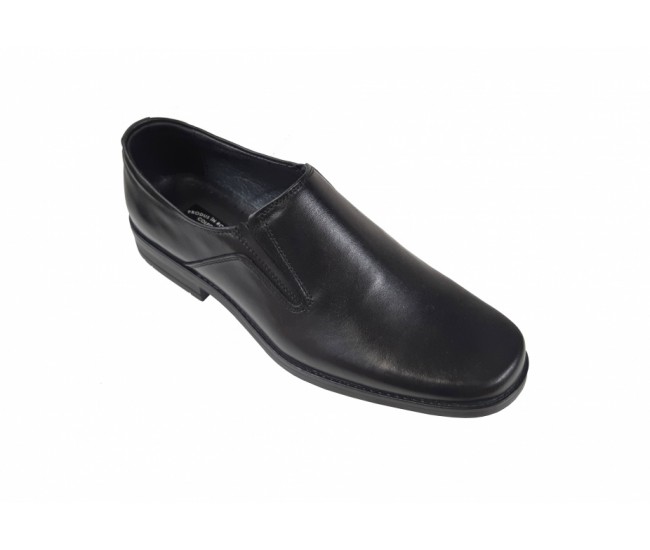 Pantofi barbati eleganti, din piele naturala, Negru, Elastic - CIUCALETI SHOES