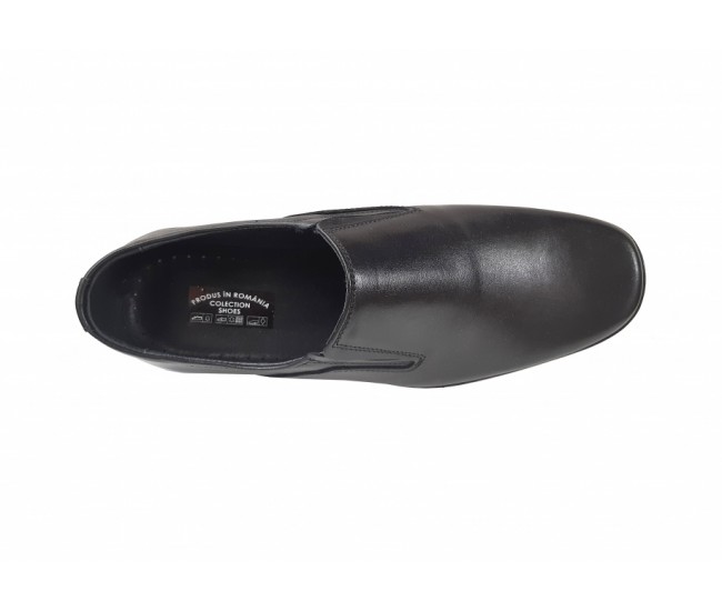 Pantofi barbati eleganti, din piele naturala, Negru, Elastic - CIUCALETI SHOES