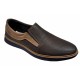 Pantofi barbati, casual, din piele naturala, cu elastic, Maro, TEST545M