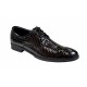 Pantofi barbati office, eleganti din piele naturala, Croco, Negru, LAC, TEST61NC