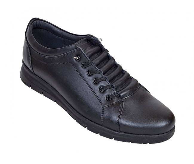 Pantofi barbati casual din piele naturala, negru TIPON