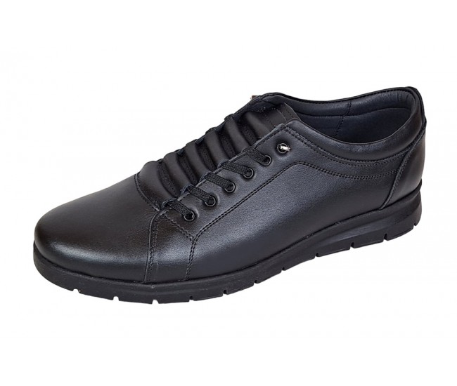 Pantofi barbati casual din piele naturala, negru TIPON