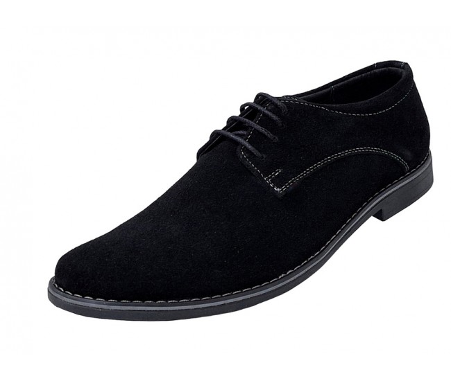 Pantofi barbati, casual, din piele naturala intoarsa, negru, VELN