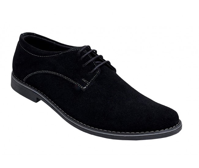 Pantofi barbati, casual, din piele naturala intoarsa, negru, VELN