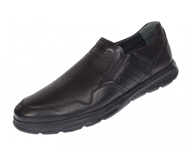 Pantofi barbati casual, foarte comozi din piele naturala Negru VIK777N