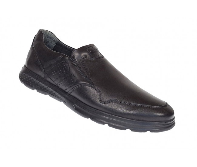 Pantofi barbati casual, foarte comozi din piele naturala Negru VIK777N