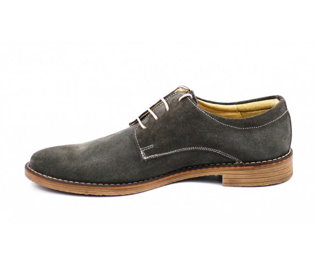 Pantofi barbati casual eleganti din piele naturala gri ROVGRI