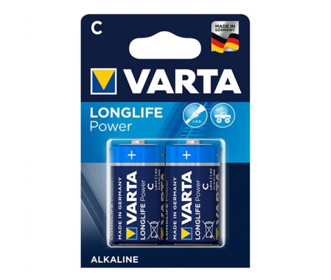 BATERIE ALCALINA LR14 BLISTER 2 BUC VARTA LONGLIFE 