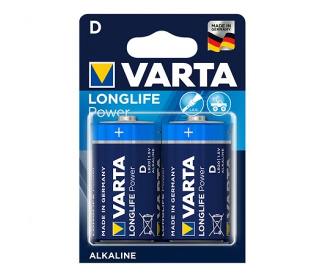 BATERIE ALCALINA LR20 BLISTER 2 BUC VARTA LONGLIFE 