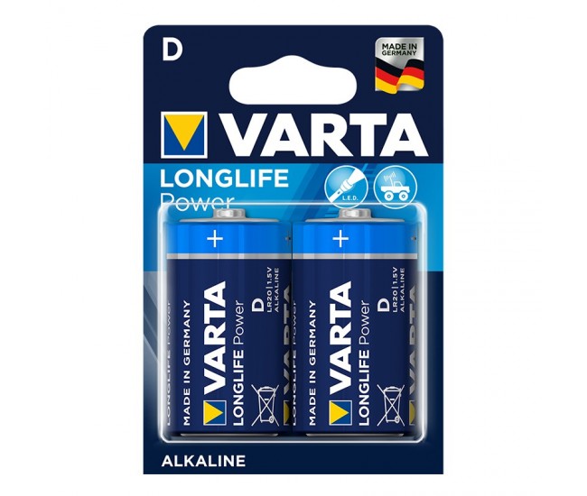 BATERIE ALCALINA LR20 BLISTER 2 BUC VARTA LONGLIFE 