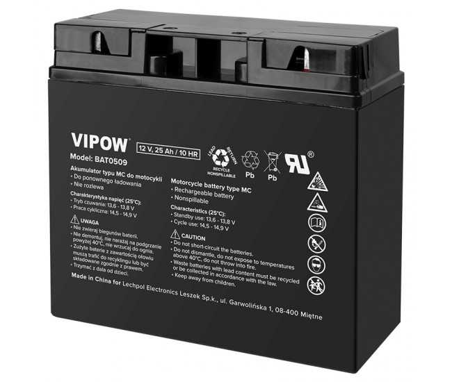 ACUMULATOR 12V 25AH / 10HR VIPOW 