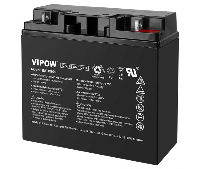 ACUMULATOR 12V 25AH / 10HR VIPOW 