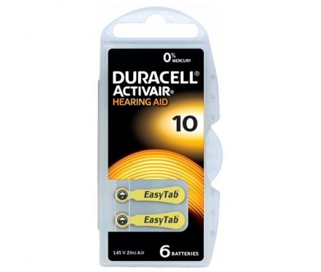 BATERIE AUDITIVA DURACELL 10 BLISTER 6 BUC 