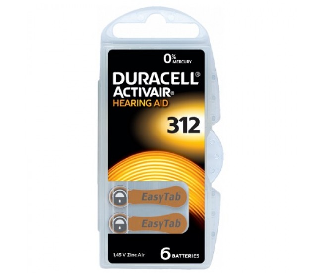 BATERIE AUDITIVA DURACELL 312 BLISTER 6 BUC 