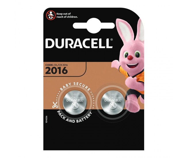 BATERIE CR2016 BLISTER 2 BUC DURACELL 