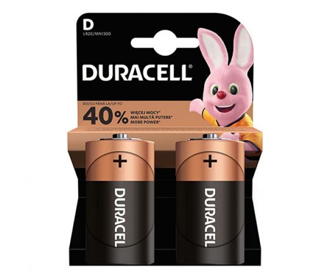 BATERIE ALCALINA LR20 BLISTER 2 BUC DURACELL 