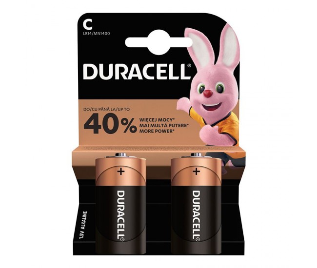 BATERIE ALCALINA LR14 BLISTER 2 BUC DURACELL 