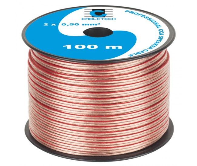 CABLU DIFUZOR CCA 2X0.50MM TRANSPARENT 100M 