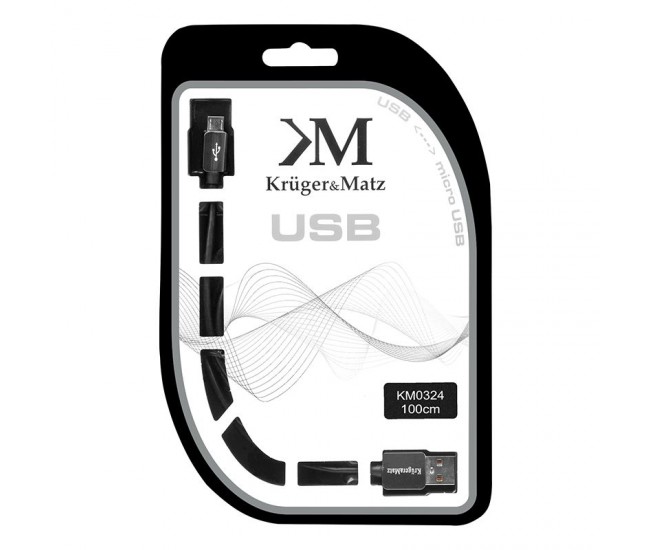 CABLU USB TATA-MICRO USB TATA 1.0M KRUGER&MATZ 