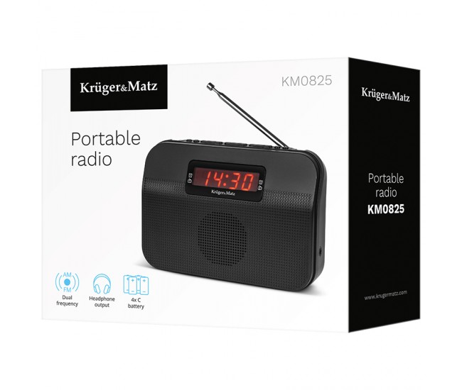 RADIO AM FM PORTABIL CU ALARMA KRUGER&MATZ 