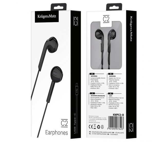 CASTI IN-EAR CU MICROFON KRUGER&MATZ 