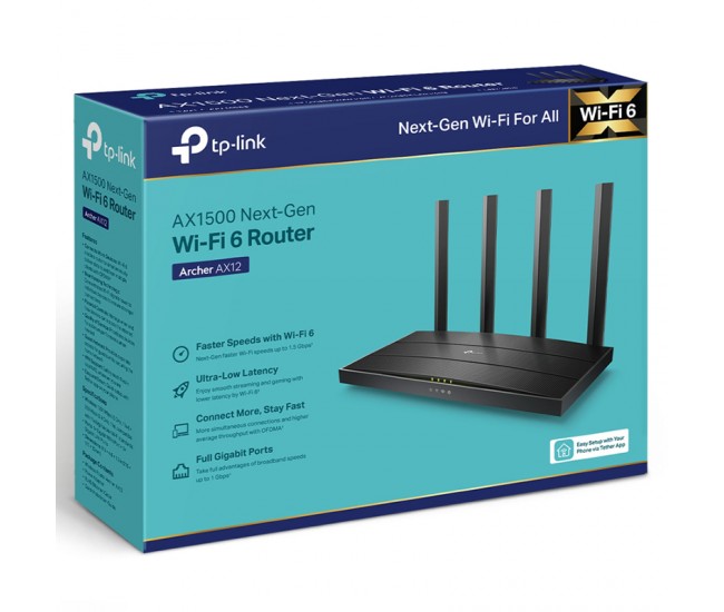 ROUTER WIRELESS GIGABIT WIFI6 ARCHER AX12 TP-LINK 