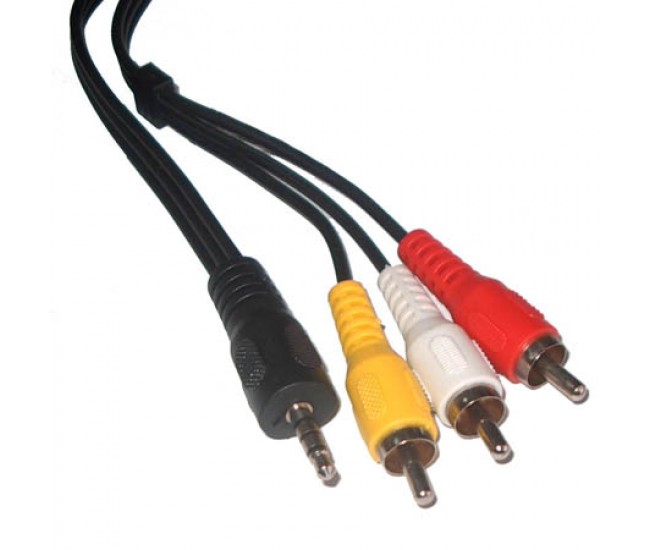 CABLU JACK 3.5 4 CANALE (A/V/MASA)-3RCA 1.5M 