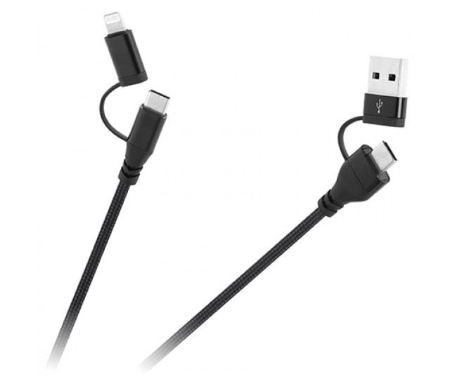 CABLU USB A/C - USB C/LIGHTNING (2+2) 1M 