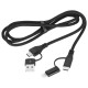 CABLU USB A/C - USB C/LIGHTNING (2+2) 1M 