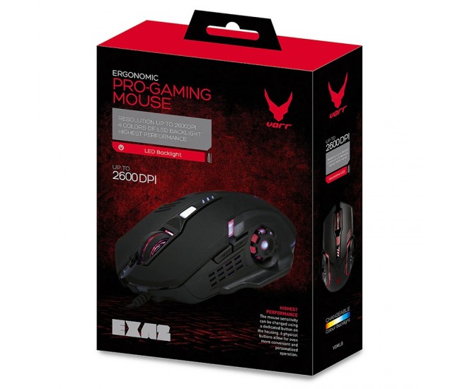 MOUSE GAMING EXA2 6D 2600 DPI VARR 