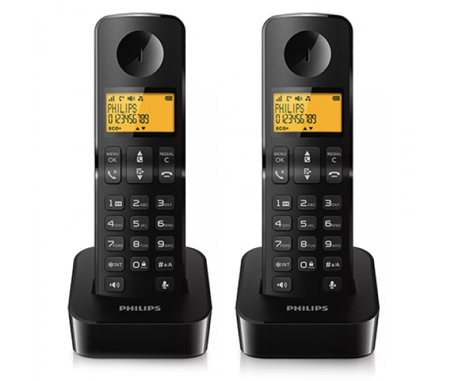 TELEFON DECT D2602 NEGRU PHILIPS 