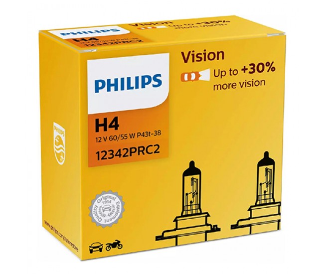 SET 2 BUC BECURI AUTO VISION H4 PHILIPS 