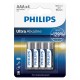 BATERIE ULTRA ALKALINE LR3 AAA BLISTER 4 BUC PHILIPS 