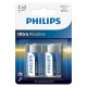 BATERIE ULTRA ALKALINE LR14 C BLISTER 2 BUC PHILIPS 