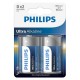 BATERIE ULTRA ALKALINE LR20 D BLISTER 2 BUC PHILIPS 