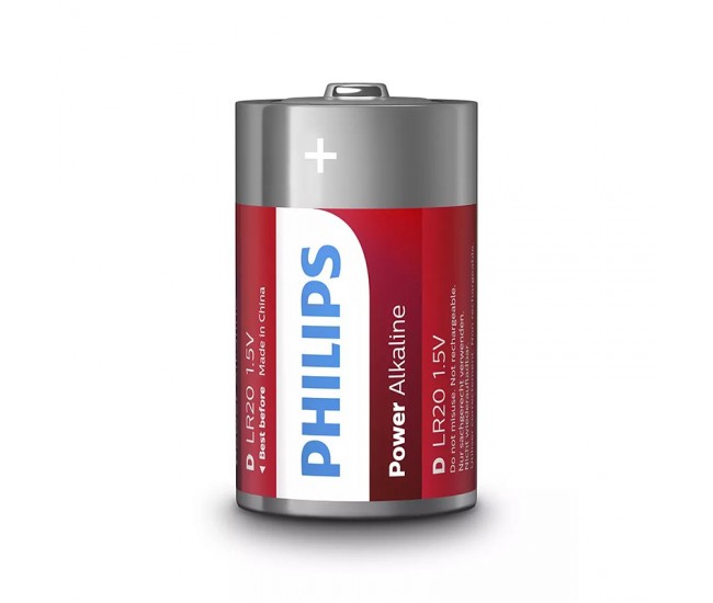 BATERIE POWER ALKALINE LR20 D BLISTER 2 BUC PHILIPS 