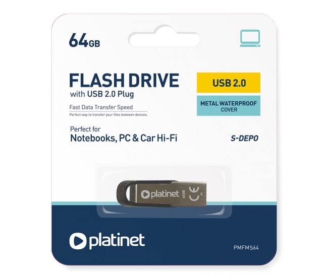 FLASH DRIVE USB S-DEPO 64GB PLATINET 