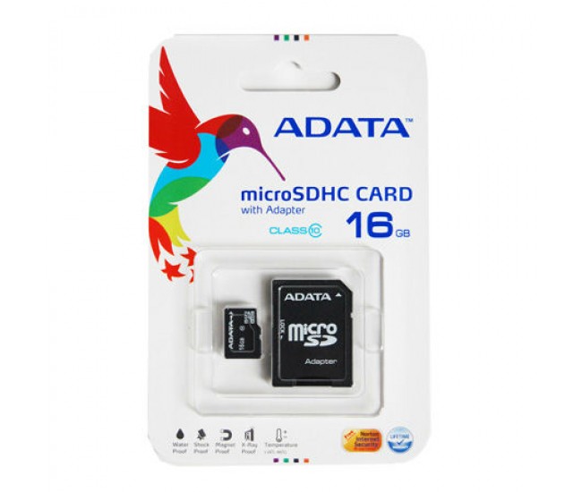 MICRO SD CARD 16GB CLASS 10 CU ADAPTOR ADATA 