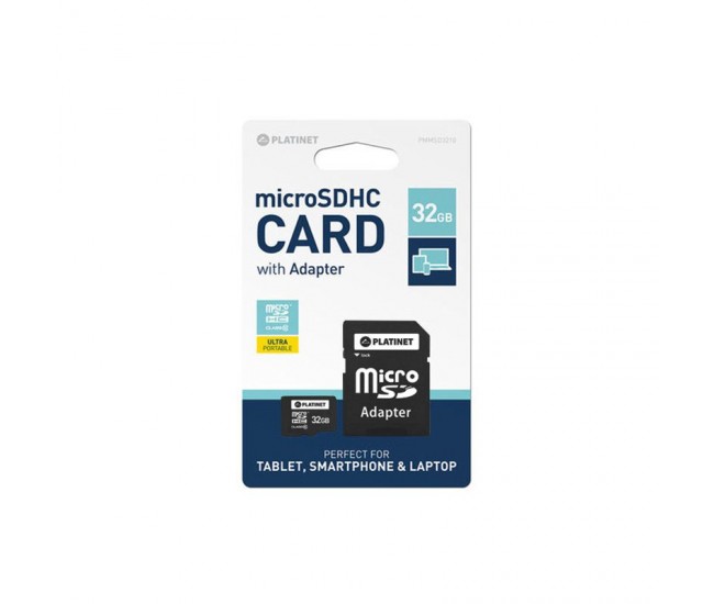 MICRO SD CARD CU ADAPTOR 32GB CLASA 10 PLATINET 