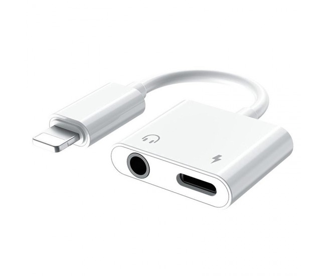 ADAPTOR SMARTPHONE LIGHTNING - 3.5MM AUX PLATINET 