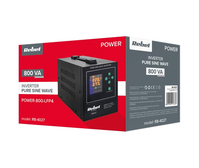 UPS CENTRALE TERMICE SINUS PUR 800VA 500W 12V REBEL 