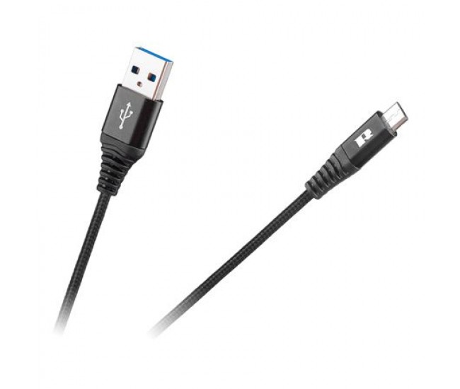 CABLU USB - MICRO USB 100CM NEGRU REBEL 