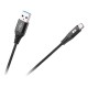 CABLU USB - USB TIP C REBEL 200 CM NEGRU 