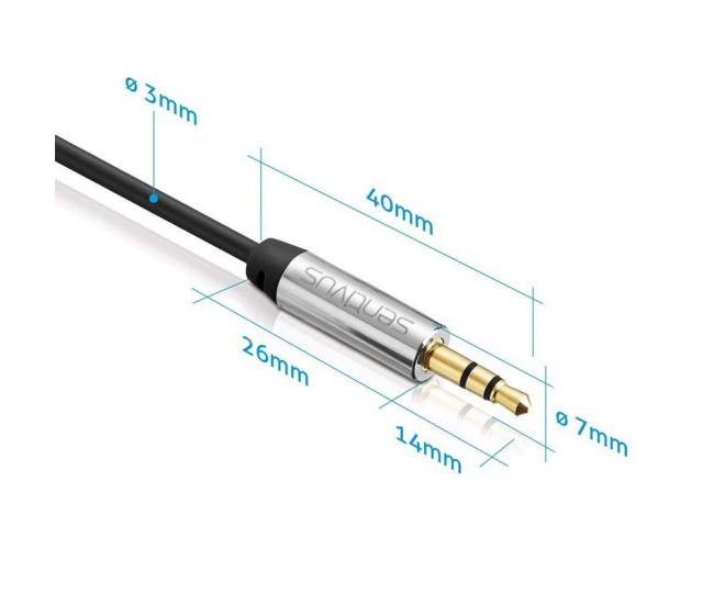 CABLU AUDIO 3.5 TATA - TATA 0.5M SENTIVUS 