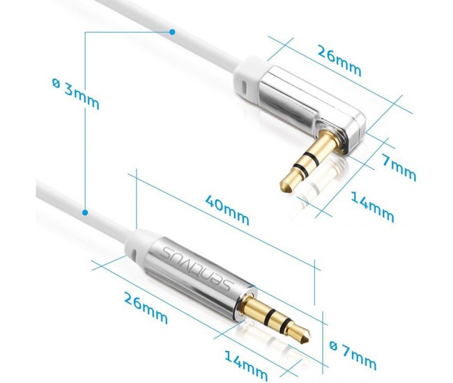 CABLU AUDIO 3.5 TATA - TATA 2.0M 90 SENTIVUS 