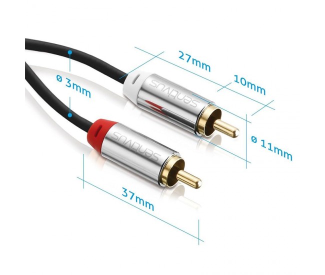 CABLU AUDIO 2XRCA TATA - 2XRCA TATA 1.5M SENTIVUS 