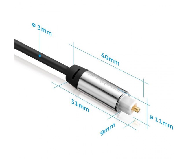 CABLU TOSLINK TATA - TATA 0.5M SENTIVUS 