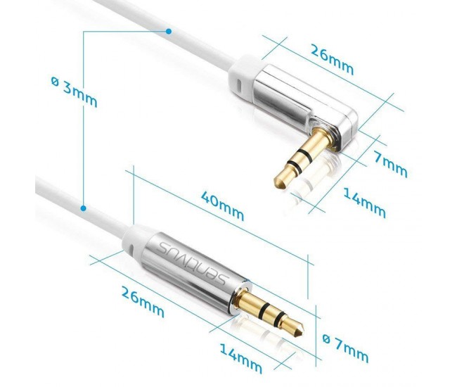 SET 2 CABLU 3.5 TATA - 3.5 TATA 0.5M SENTIVUS 